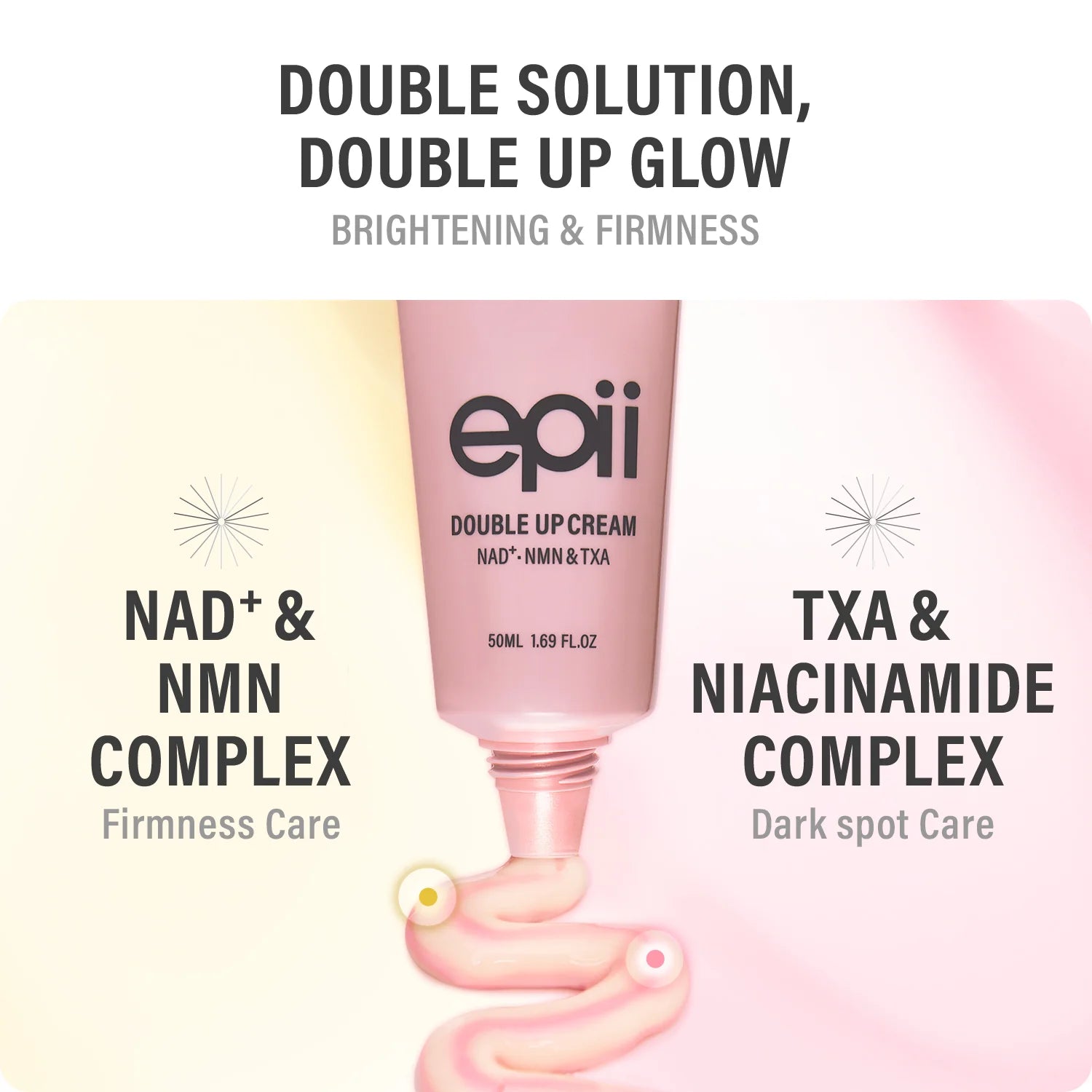 epii Double Up Cream NAD+ NMN & TXA – Korean Brightening Barrier Cream for Dull Skin epii