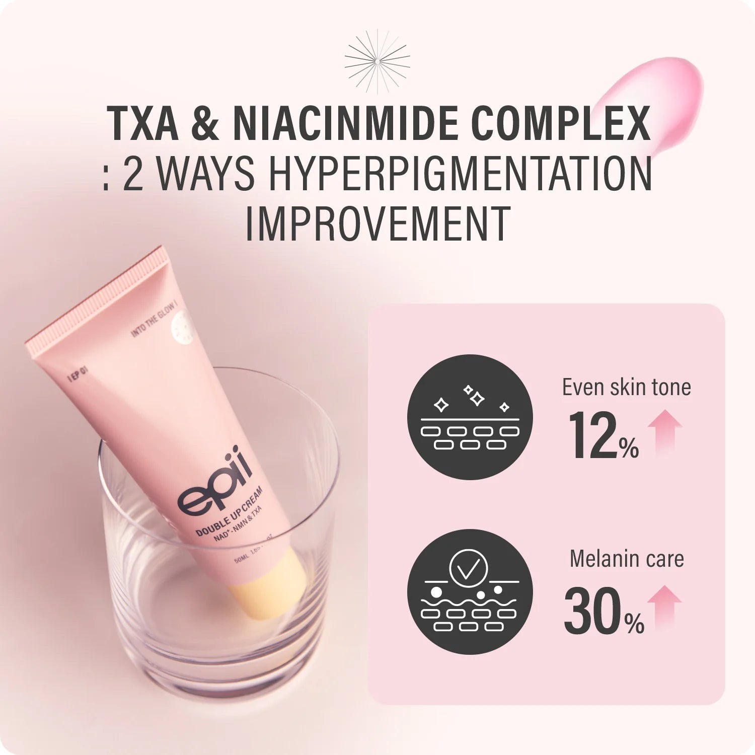 epii Double Up Cream NAD+ NMN & TXA – Korean Brightening Barrier Cream for Dull Skin epii
