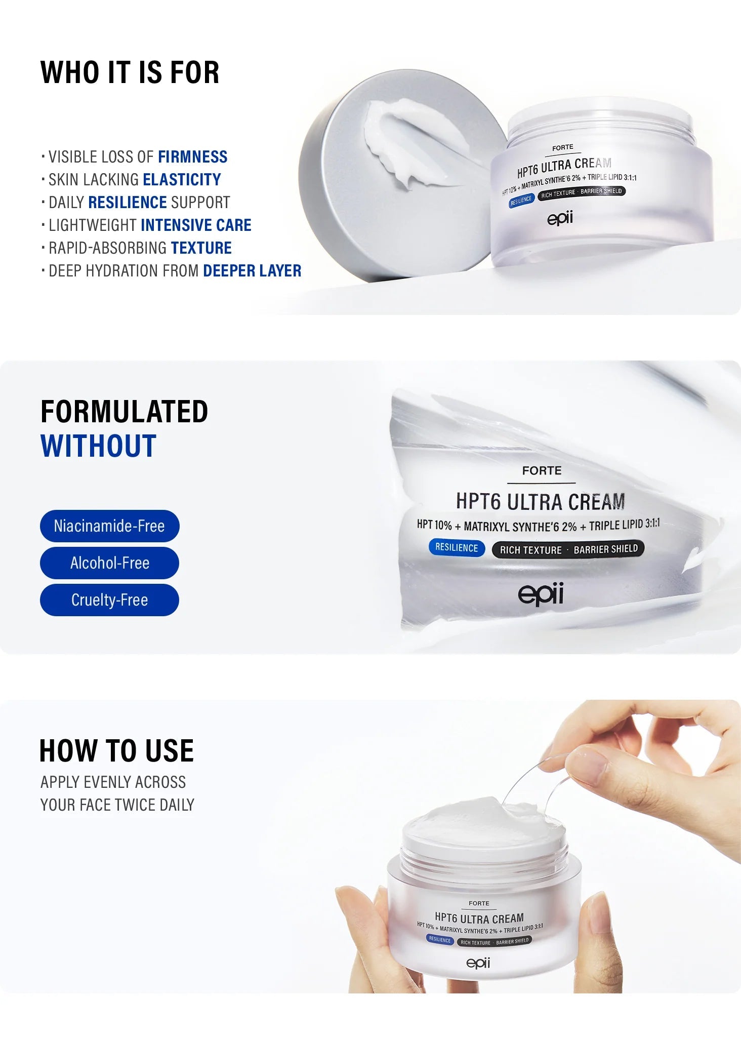 epii HPT6 Ultra Cream 10% | Firming & Plumping Moisturiser epii