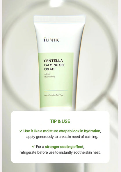 iUNIK Centella Calming Gel Cream 60ml – Korean Soothing Gel Moisturiser for Sensitive Skin