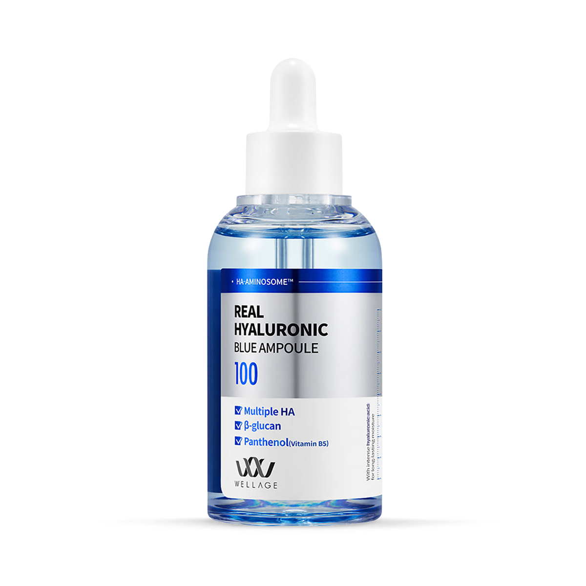 WELLAGE Real Hyaluronic Blue Ampoule 60ml – Korean Hydrating Ampoule for Plump, Dewy Skin My Seoul My Skin
