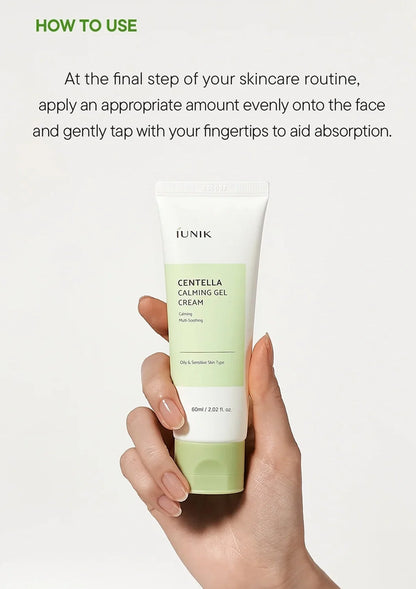 iUNIK Centella Calming Gel Cream 60ml – Korean Soothing Gel Moisturiser for Sensitive Skin
