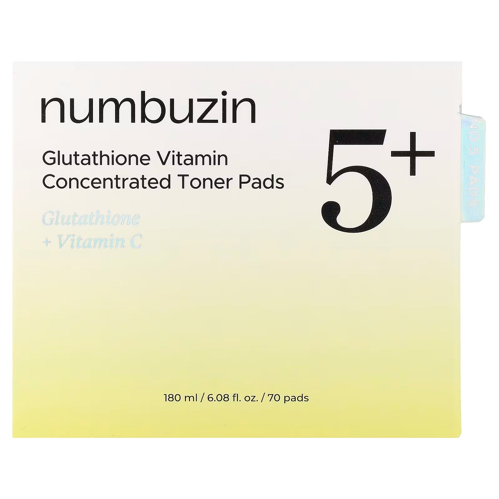 NUMBUZIN No.5+ Vitamin-Niacinamide Concentrated Pads 70 Pads – Korean Brightening Toner Pads NUMBUZIN