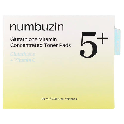 NUMBUZIN No.5+ Vitamin-Niacinamide Concentrated Pads 70 Pads – Korean Brightening Toner Pads NUMBUZIN