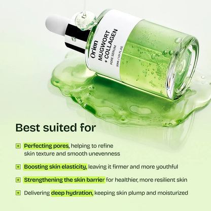Orien Mugwort Collagen Pore Serum 30ml – Korean Pore Serum for Glass Skin & Texture ORIEN