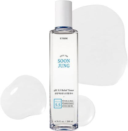 ETUDE SoonJung pH 5.5 Relief Toner 200ml – Korean Calming Toner for Sensitive Skin Etude