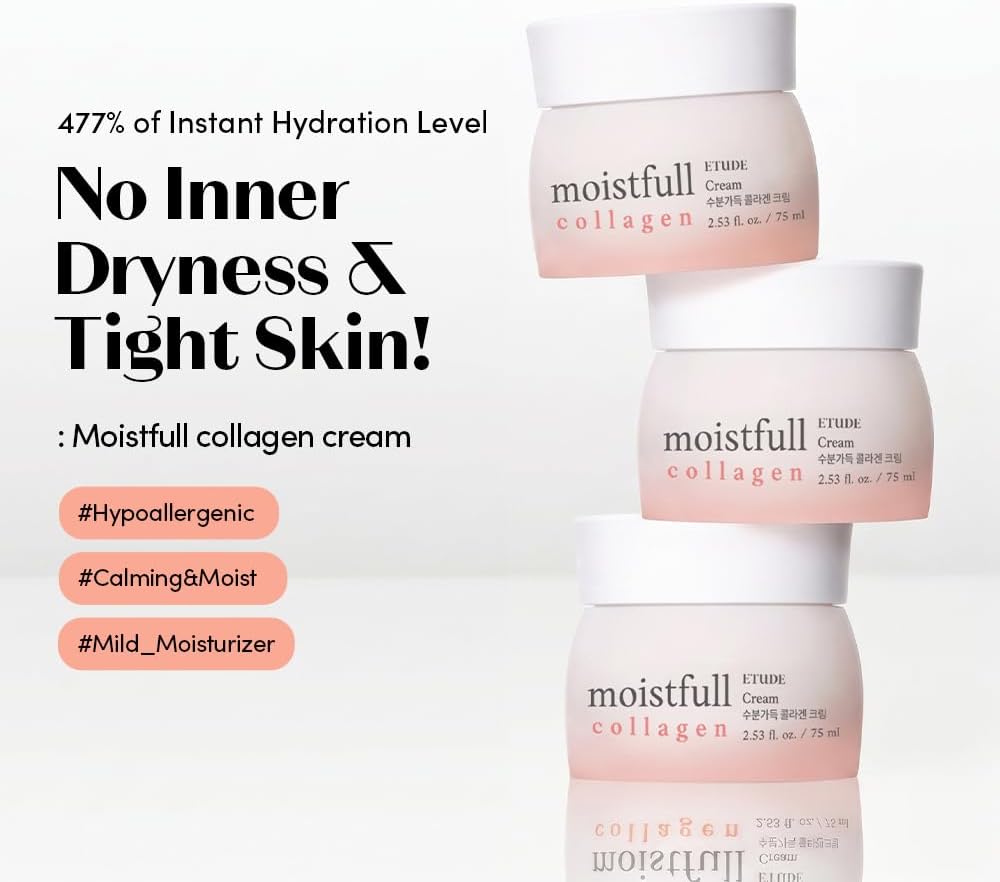 ETUDE Moistfull Collagen Cream 75ml – Deep Hydrating & Plumping Moisturiser My Seoul My Skin