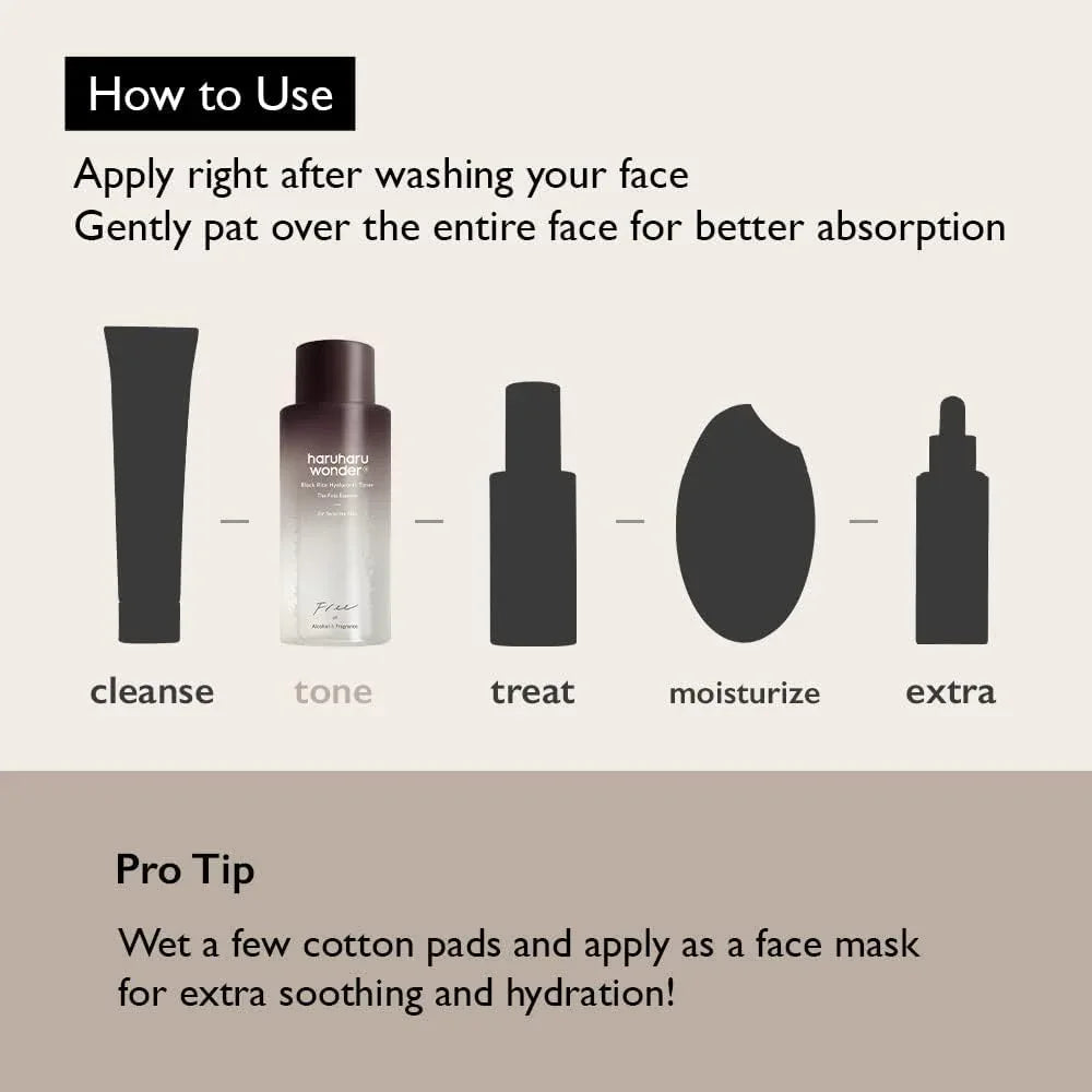 Haruharu Wonder Black Rice Hyaluronic Toner for Sensitive Skin – Gentle, Deep Hydration - My Seoul My Skin