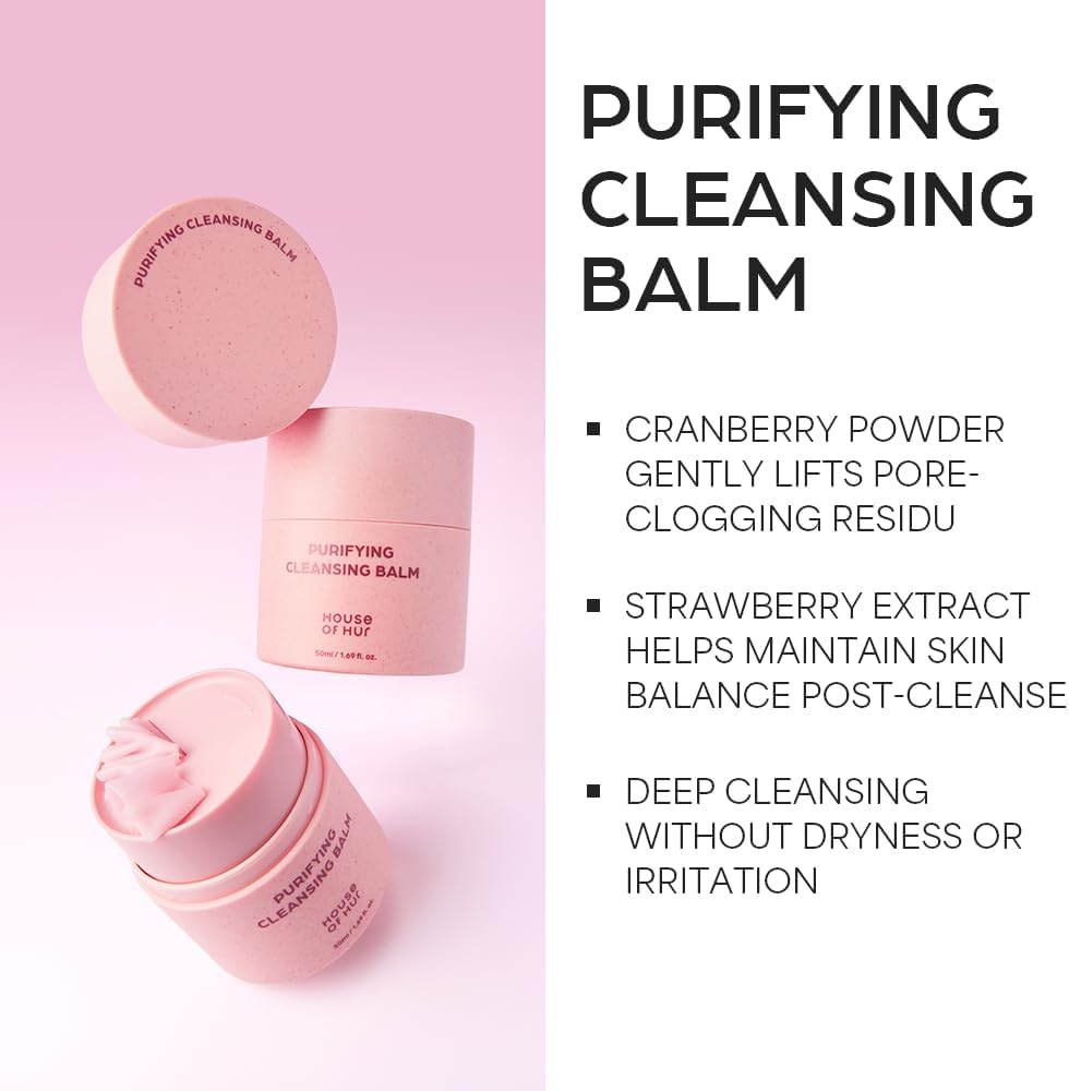 HOUSE OF HUR Purifying Cleansing Balm 50ml – Korean Makeup & SPF Remover for Double Cleansing HOUSE OF HUR