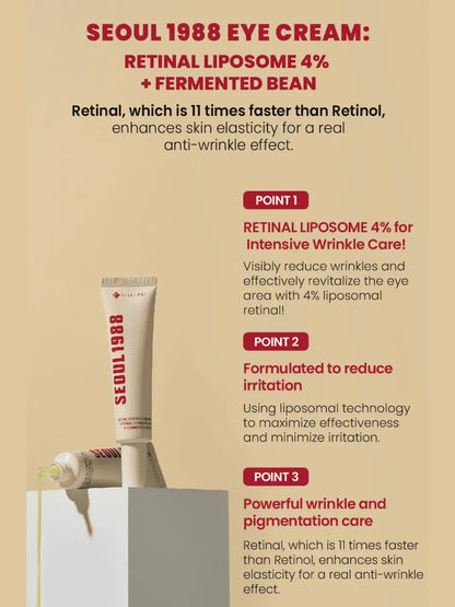 KSECRET SEOUL 1988 Retinal Eye Cream – Intensive Anti-Aging Korean Eye Treatment (Our #1 Best-Selling Product) - My Seoul My Skin