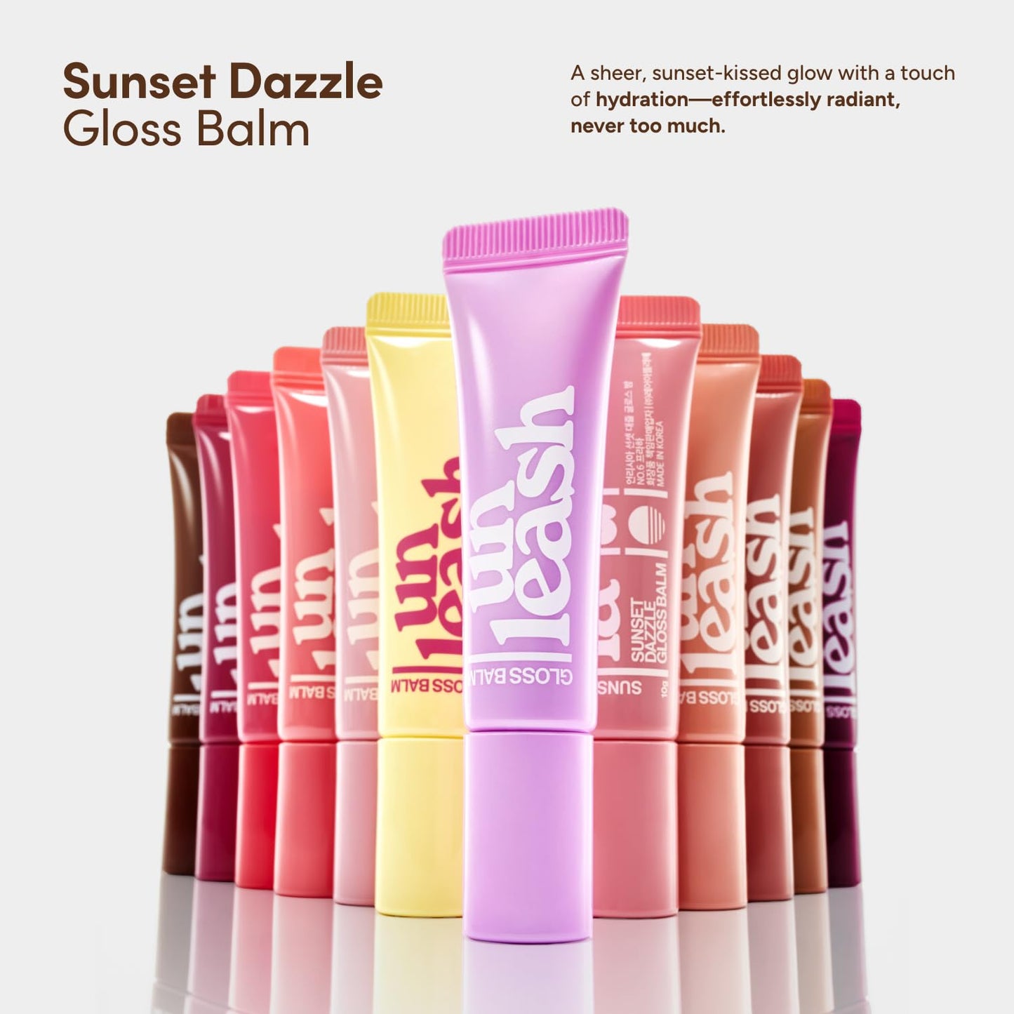 UNLEASHIA Sunset Dazzle Gloss Balm – Korean Glossy Lip Balm for Hydrated, Shimmer Lips UNLEASHIA