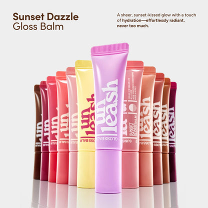 UNLEASHIA Sunset Dazzle Gloss Balm – Korean Glossy Lip Balm for Hydrated, Shimmer Lips UNLEASHIA