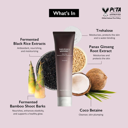 HARUHARU WONDER Black Rice Moisture 5.5 Soft Cleansing Gel 100ml – Korean Gentle Cleanser for Sensitive Skin HARUHARU