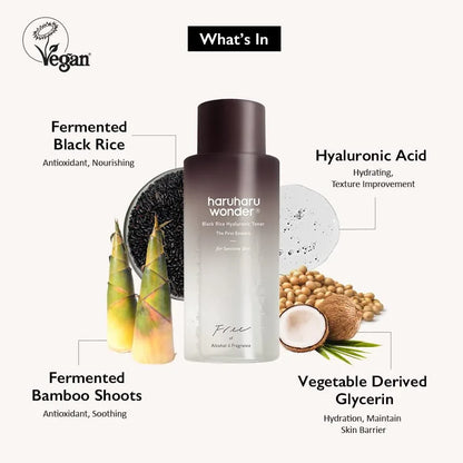 Haruharu Wonder Black Rice Hyaluronic Toner for Sensitive Skin – Gentle, Deep Hydration - My Seoul My Skin