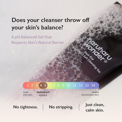 HARUHARU WONDER Black Rice Moisture 5.5 Soft Cleansing Gel 100ml – Korean Gentle Cleanser for Sensitive Skin HARUHARU