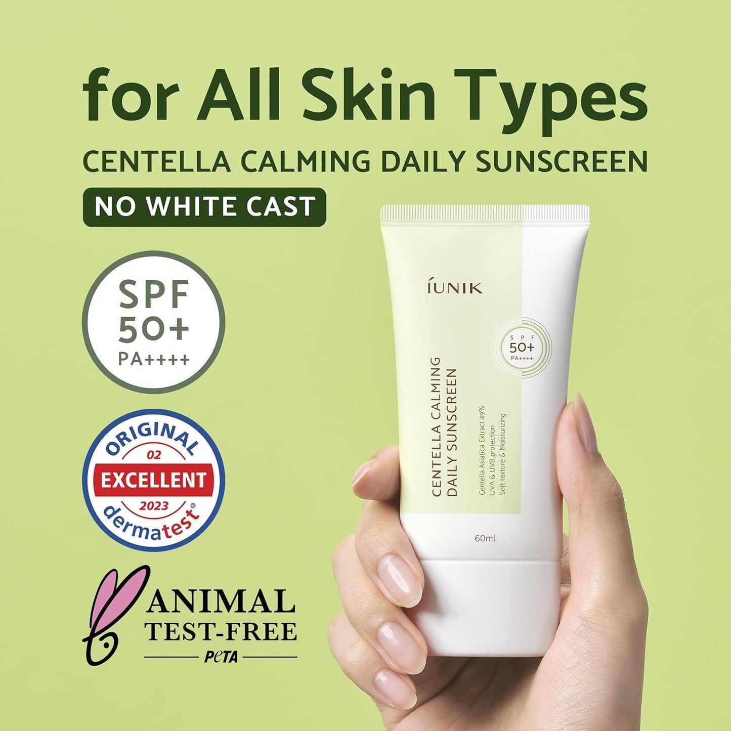 IUNIK Centella Calming Daily Sunscreen SPF 50+ PA++++