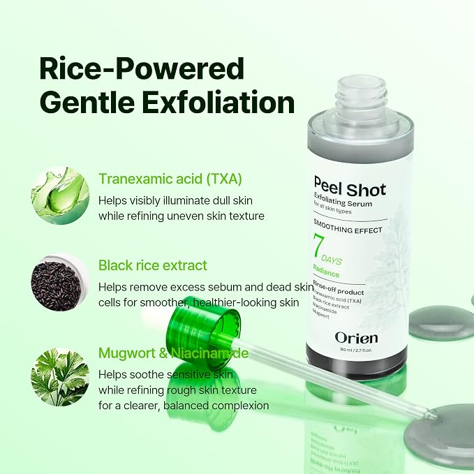 Orien Peel Shot Exfoliating Serum 80ml – Korean Blemish Serum for Pores, Texture & Glow ORIEN