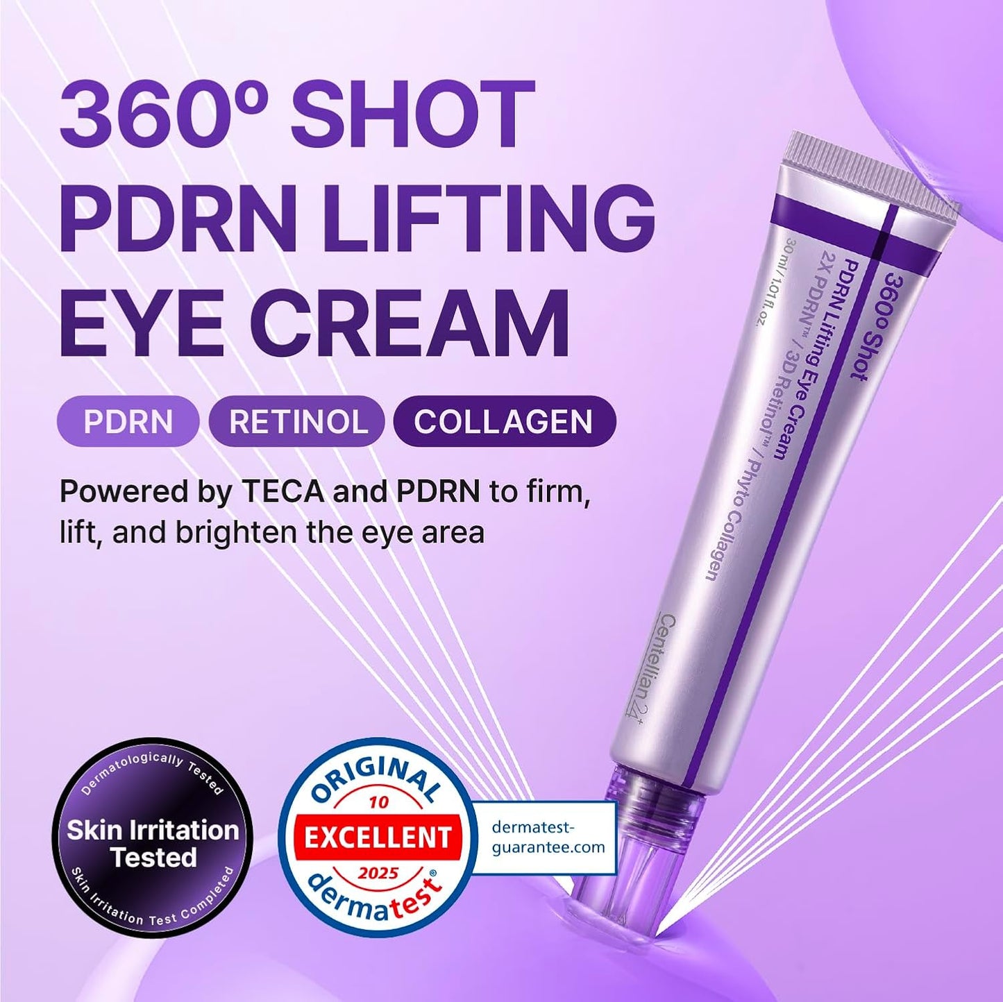 Centellian24 360º Shot PDRN Lifting Eye Cream – Korean Firming Eye Cream for Fine Lines & Elasticity Centellian24
