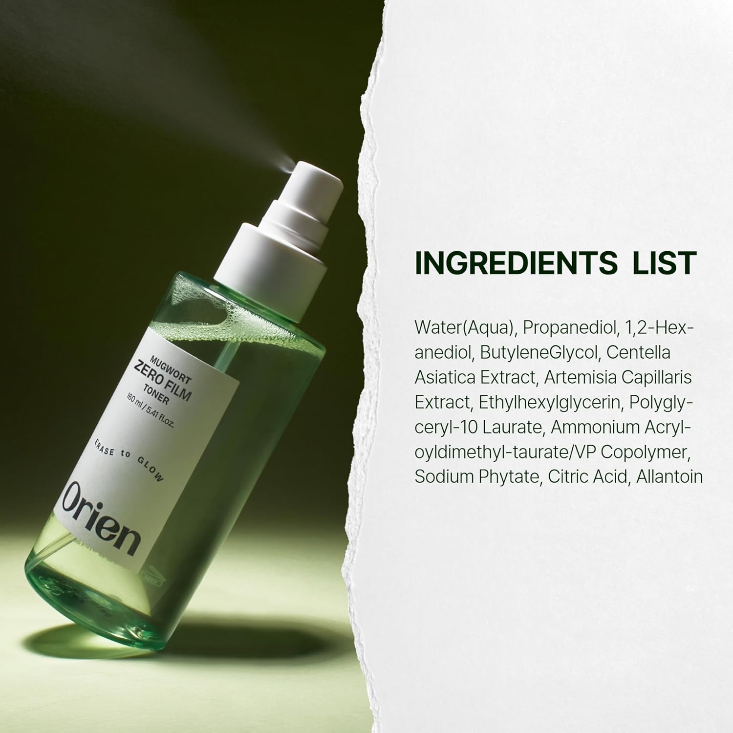 Orien Mugwort Zero Film Toner 160ml | Korean Calming Spray Toner