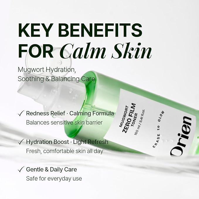 Orien Mugwort Zero Film Toner 160ml – Calming Korean Spray Toner for Sensitive & Acne-Prone Skin