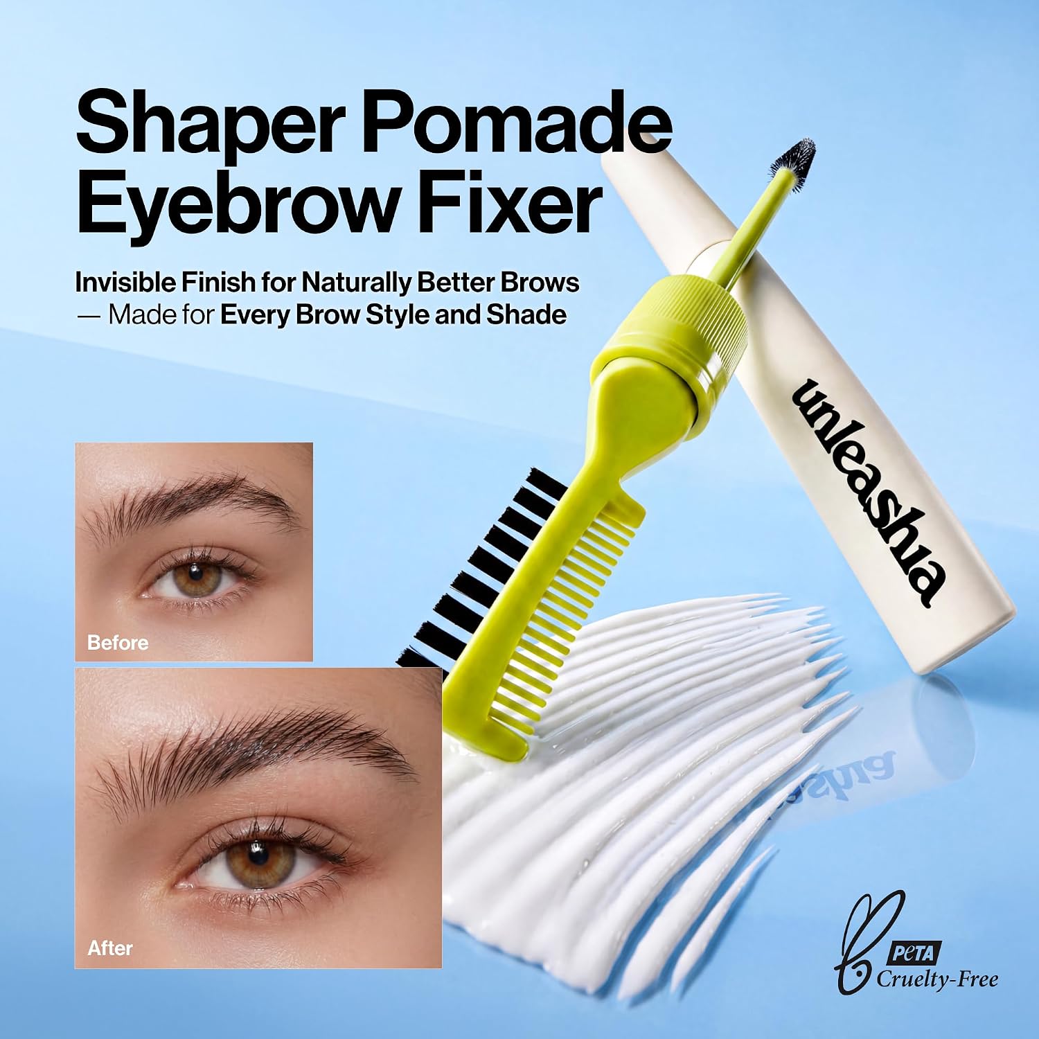 UNLEASHIA Shaper Pomade Eyebrow Fixer No.1 Clear – Lightweight Korean Clear Brow Gel UNLEASHIA