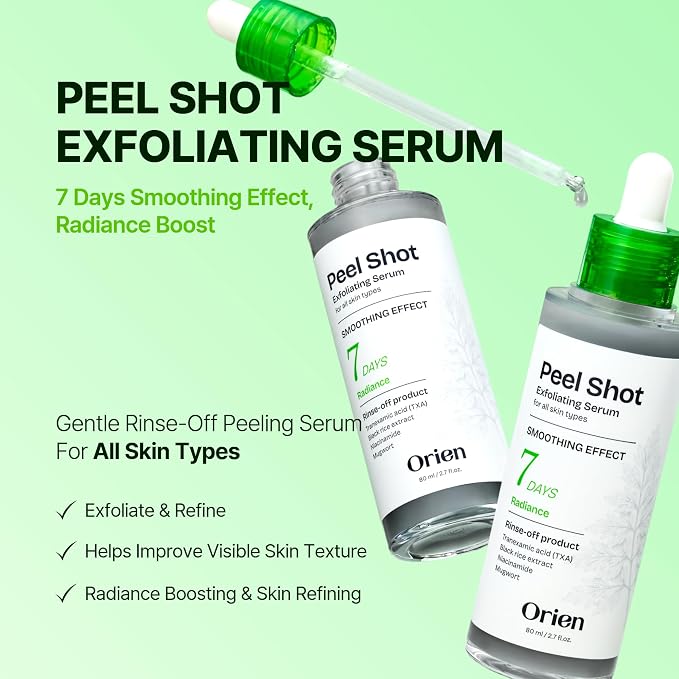 Orien Peel Shot Exfoliating Serum 80ml – Korean Blemish Serum for Pores, Texture & Glow ORIEN