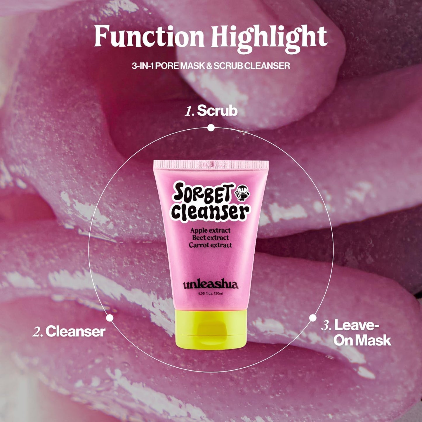 UNLEASHIA ABC Sorbet Facial Cleanser – Korean Sorbet Cleanser for Makeup, SPF & Pores My Seoul My Skin