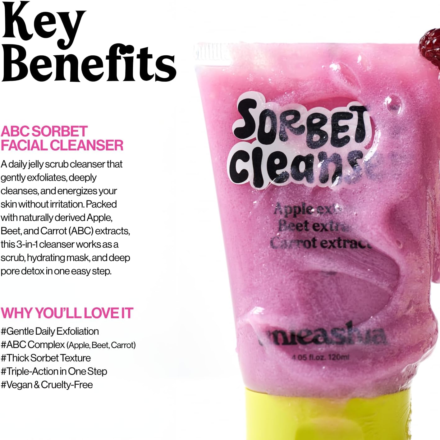 UNLEASHIA ABC Sorbet Facial Cleanser – Korean Sorbet Cleanser for Makeup, SPF & Pores My Seoul My Skin