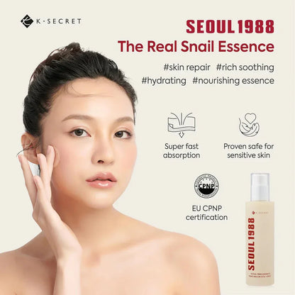 KSECRET SEOUL 1988 ESSENCE : SNAIL MUCIN 97% + RICE 100ML - My Seoul My Skin