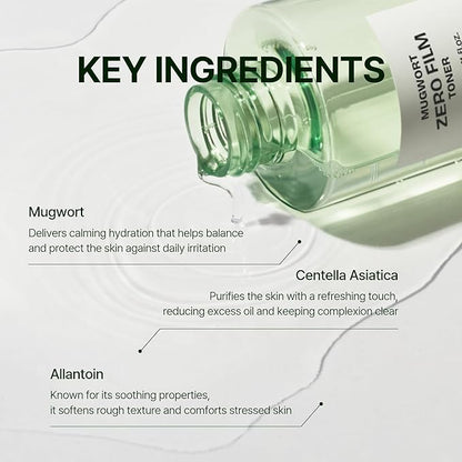 Orien Mugwort Zero Film Toner 160ml – Calming Korean Spray Toner for Sensitive & Acne-Prone Skin