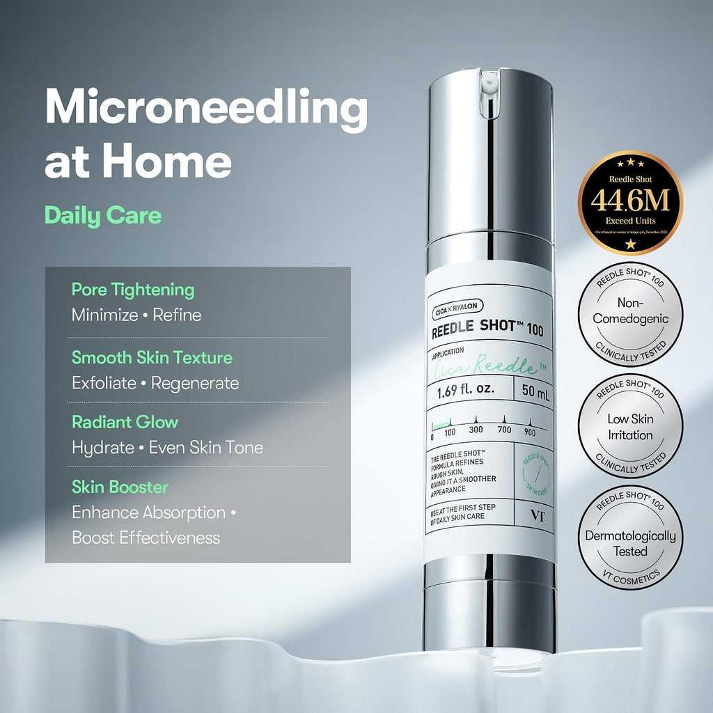 VT Reedle Shot 100 50ml – Korean Microneedle Booster Serum for Texture, Pores & Glass Skin VT COSMETICS