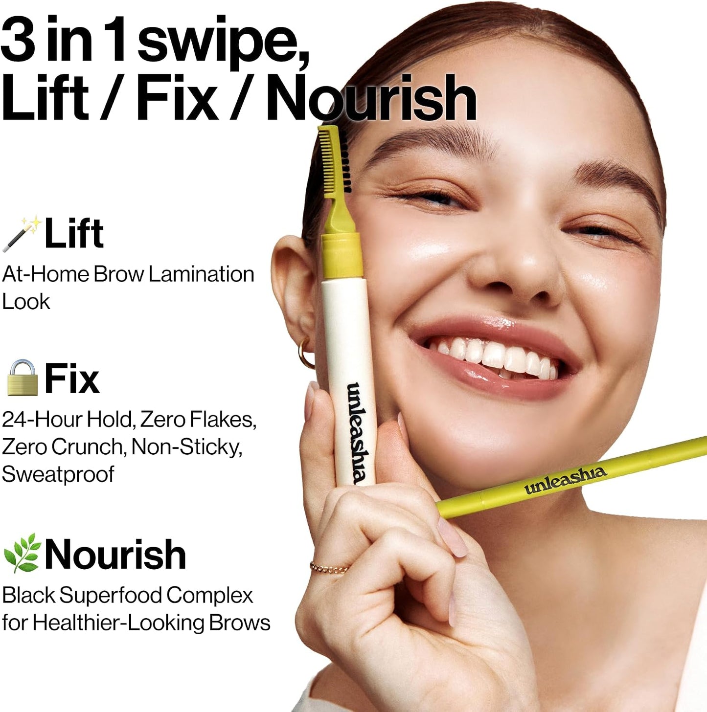 UNLEASHIA Shaper Pomade Eyebrow Fixer No.1 Clear – Lightweight Korean Clear Brow Gel UNLEASHIA