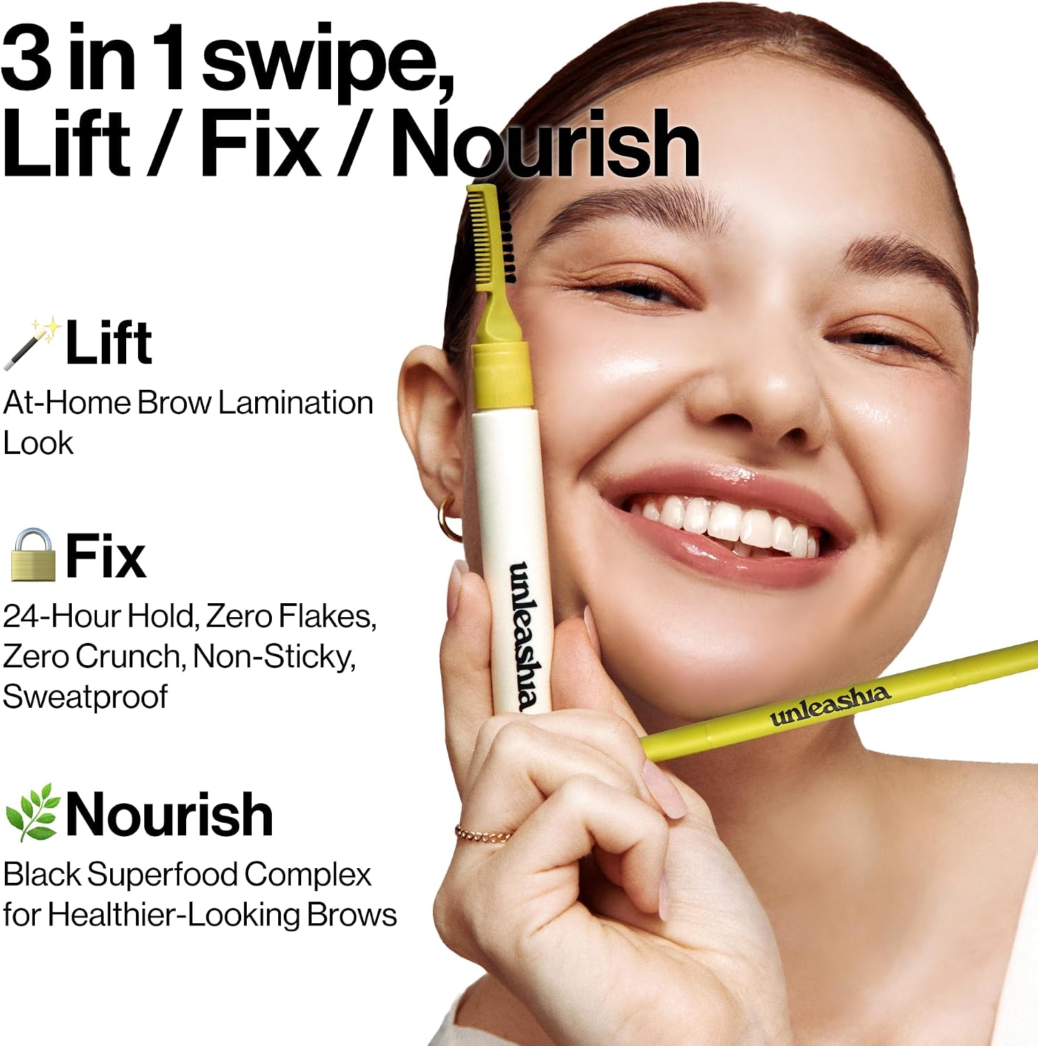 UNLEASHIA Shaper Pomade Eyebrow Fixer No.1 Clear – Lightweight Korean Clear Brow Gel UNLEASHIA