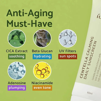 IUNIK Centella Calming Daily Sunscreen SPF 50+ PA++++ - My Seoul My Skin