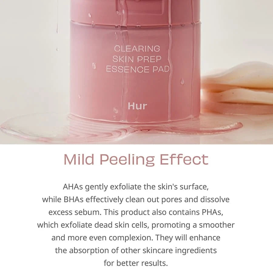 HOUSE OF HUR Clearing Skin Prep Essence Pad 70 Pads – Korean Exfoliating Toner Pads for Pores & Texture HOUSE OF HUR