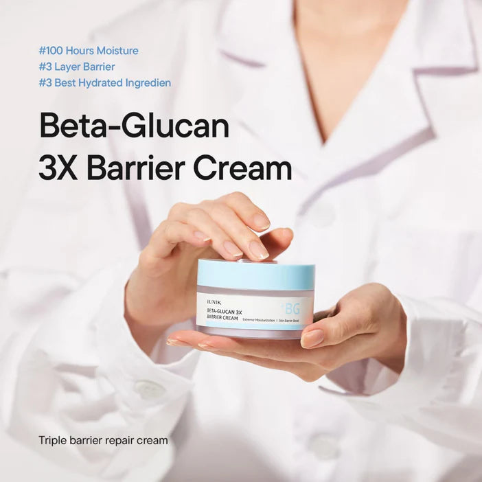 iUNIK Beta Glucan 3X Barrier Cream 50ml – Korean Barrier Cream for Dry & Sensitive Skin IUNIK