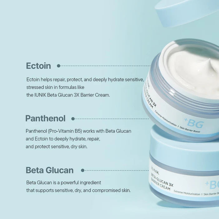 iUNIK Beta Glucan 3X Barrier Cream 50ml – Korean Barrier Cream for Dry & Sensitive Skin IUNIK