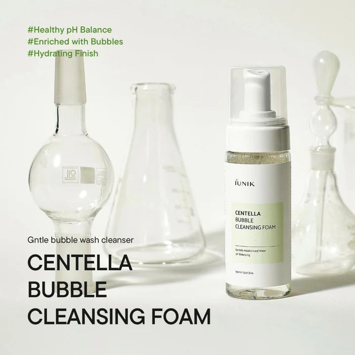 iUNIK Centella Bubble Cleansing Foam 150ml – Korean Gentle Cleanser for Sensitive Skin IUNIK