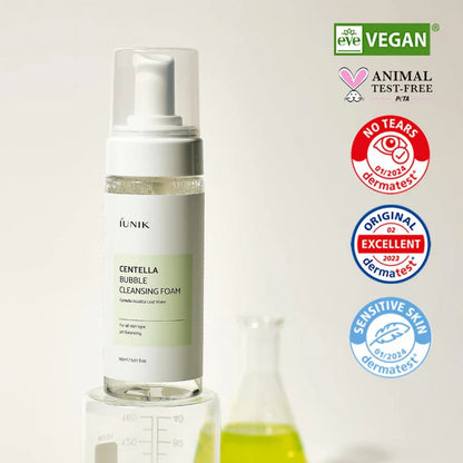 iUNIK Centella Bubble Cleansing Foam 150ml – Korean Gentle Cleanser for Sensitive Skin IUNIK