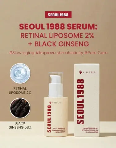 K-SECRET SEOUL 1988 Serum: Retinal Liposome 2% + Black Ginseng 30ml - My Seoul My Skin