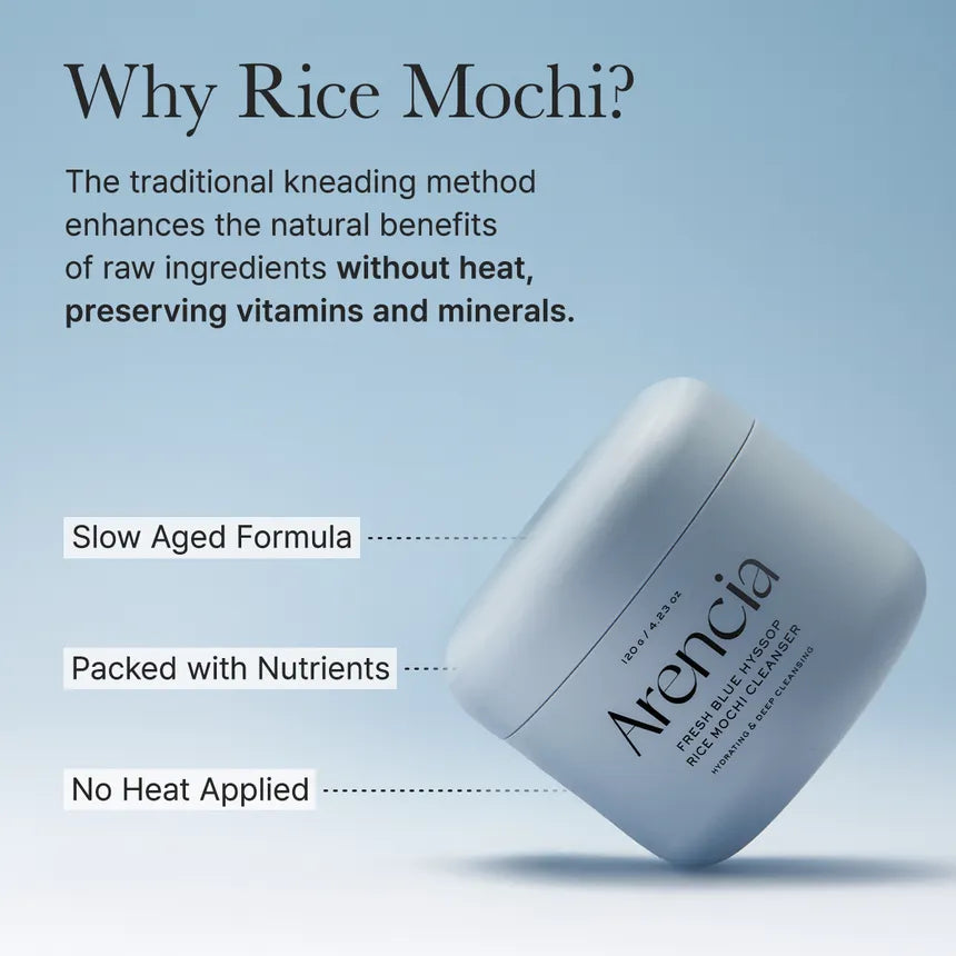 ARENCIA Blue Hyssop Rice Mochi Cleanser – Korean Rice Cleanser for Calm, Smooth Skin Arencia