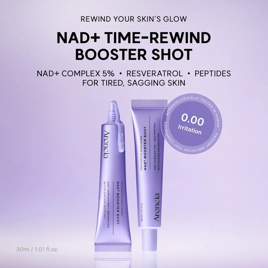 ARENCIA NAD+ Booster Shot 30ml – Korean Firming Serum for Glow, Hydration & Barrier Care Arencia