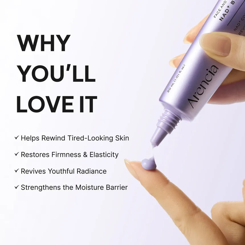 ARENCIA NAD+ Booster Shot 30ml – Korean Firming Serum for Glow, Hydration & Barrier Care Arencia