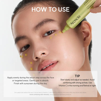 ARENCIA Vitamin C Booster Shot 30ml – Korean Brightening Serum for Dark Spots & Glow Arencia