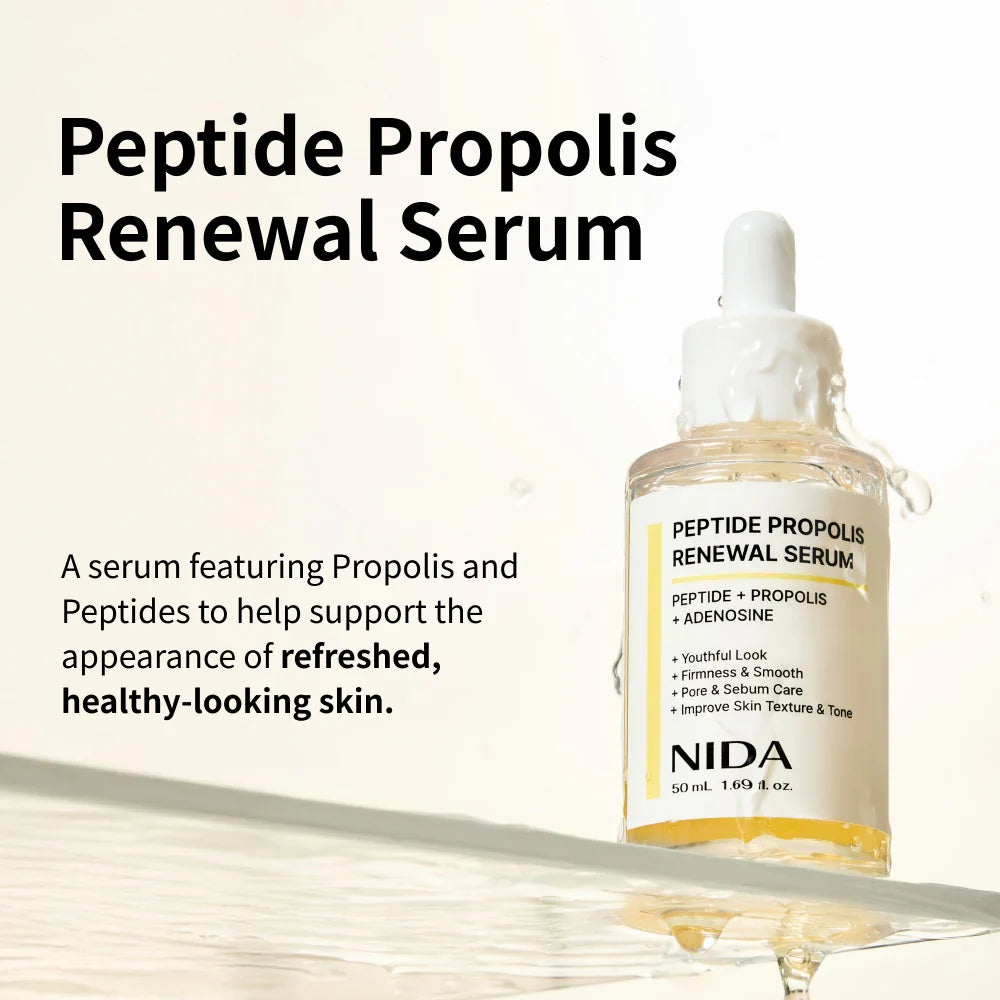 NIDA Peptide Propolis Renewal Serum – Korean Firming Serum for Glow, Hydration & Barrier Care NIDA