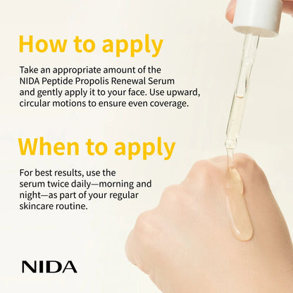 NIDA Peptide Propolis Renewal Serum – Korean Firming Serum for Glow, Hydration & Barrier Care NIDA