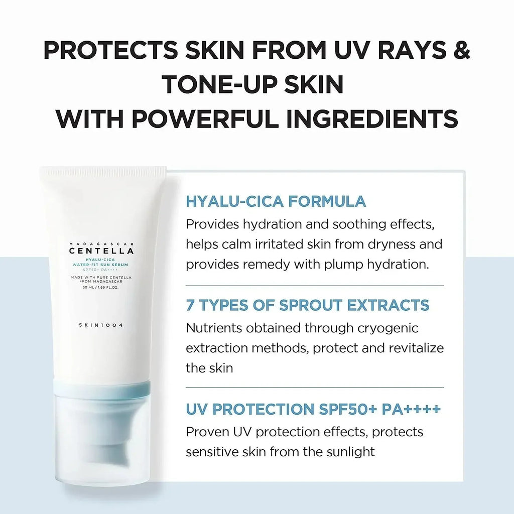 SKIN1004 Madagascar Centella Hyalu-Cica Water-Fit Sun Serum 50ml - My Seoul My Skin