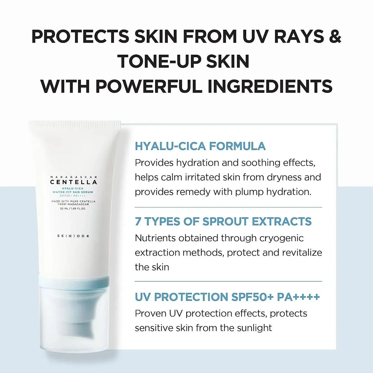 SKIN1004 Madagascar Centella Hyalu-Cica Water-Fit Sun Serum 50ml - My Seoul My Skin
