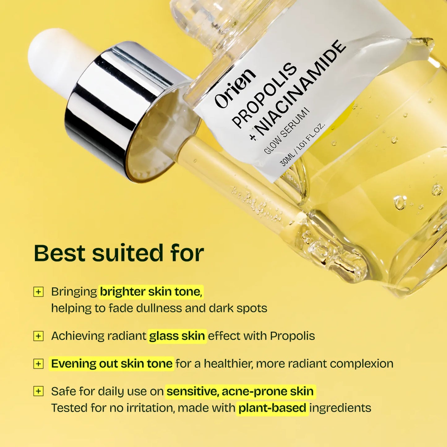 Orien Propolis Niacinamide Glow Serum – Brightening & Barrier Repair Serum 30ml