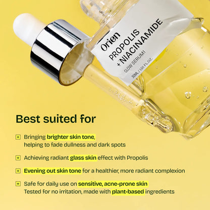 Orien Propolis Niacinamide Glow Serum 30ml – Korean Brightening & Barrier Repair Serum